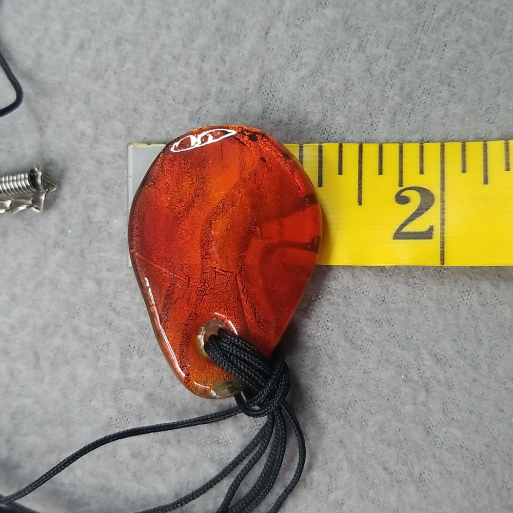 Murano Artistic Multicolor Teardrop Necklace - Picture 8 of 8